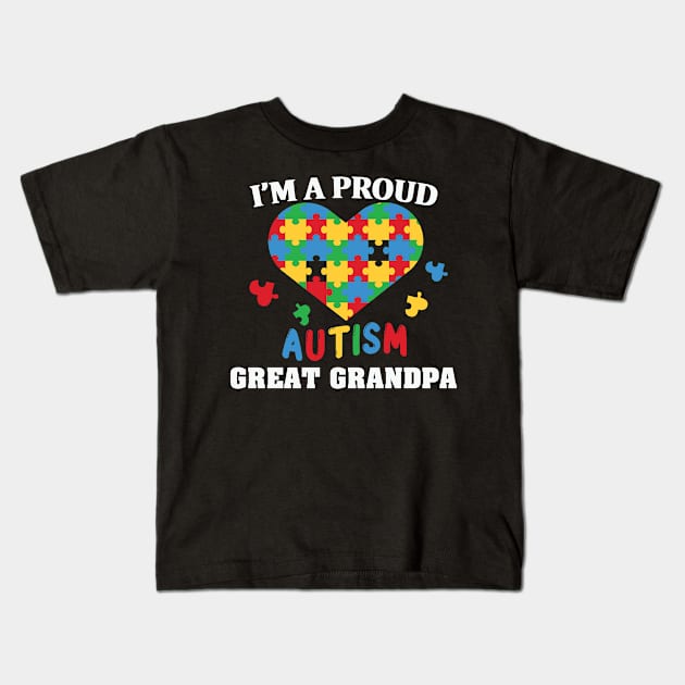 Proud Autism Great Grandma Autism Awareness Gift for Birthday, Mother's Day, Thanksgiving, Christmas Kids T-Shirt by skstring